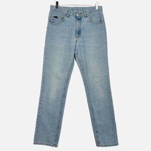 Lee Jeans Men's Size 32 x 32 Straight Leg Light Blue Wash Rigid Denim